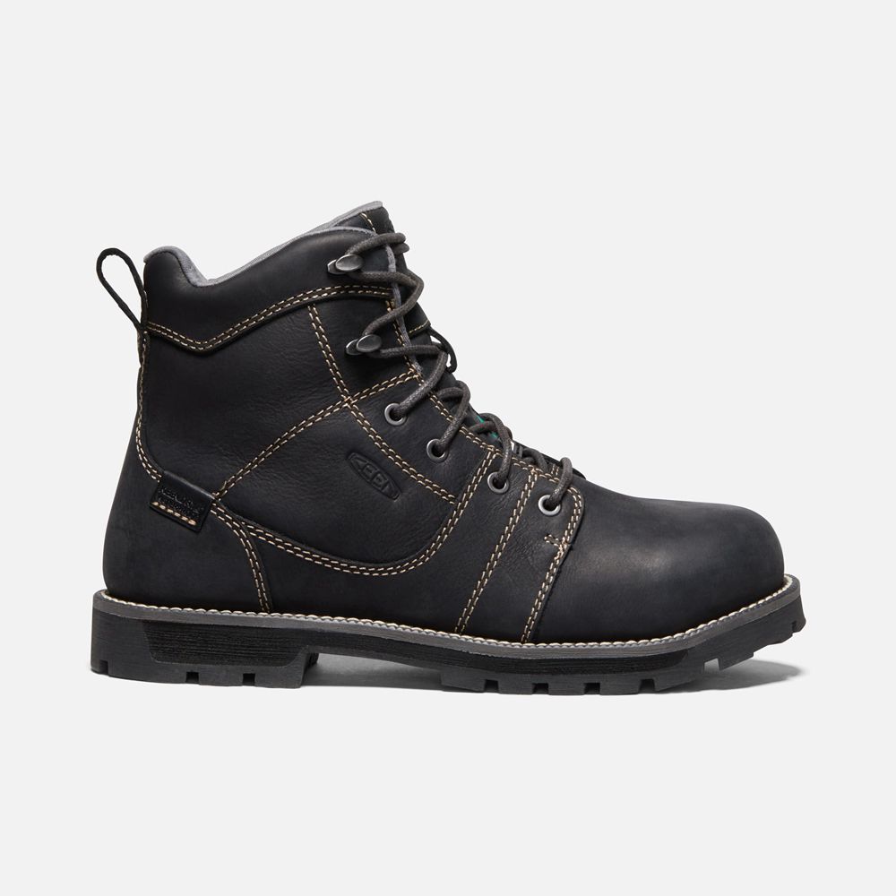 Keen Trekking Bot Kadın Siyah - Csa Seattle 6\" Waterproof (Aluminum Toe) - Türkiye EOKJ96308